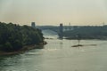 Britannia Bridge, connecting Snowdonia and Anglesey in Summer Ha Royalty Free Stock Photo